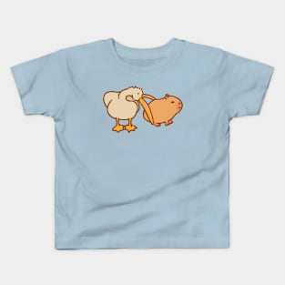 Pelican trying to eat a capybara Kids T-Shirt